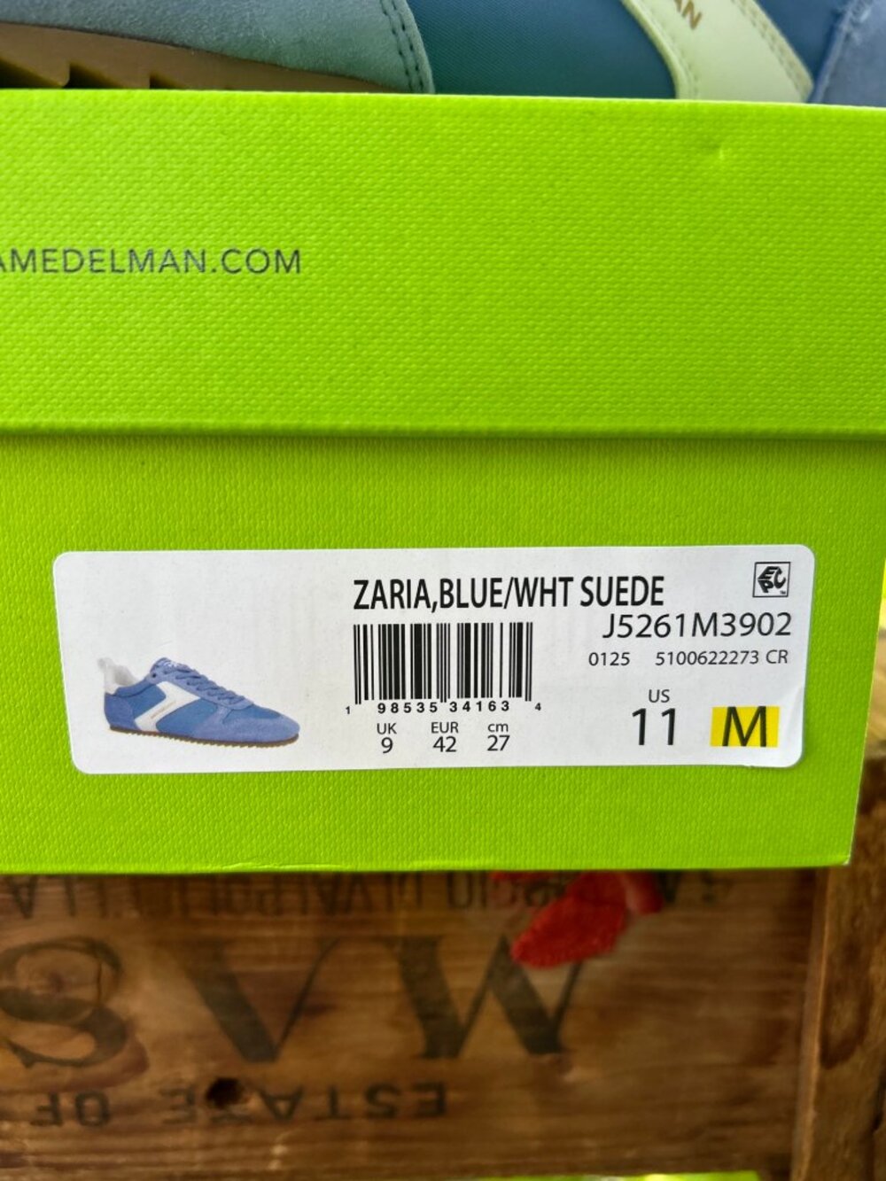 Sam Edelman Zaria Blue/White Suede Sneakers 11-M - Picture 2 of 7